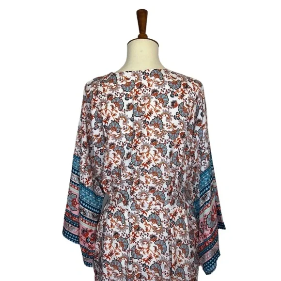 Stunning Floral Paisley Belted Kimono Beach Coverup Duster - Picture 12 of 16